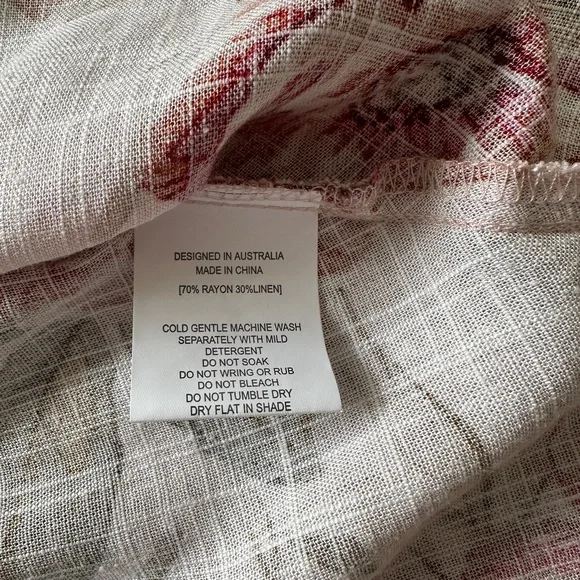 Paper Heart Floral Maxi Dress Linen Rayon Blend Womens L Boho V Neck NWT - Picture 9 of 16